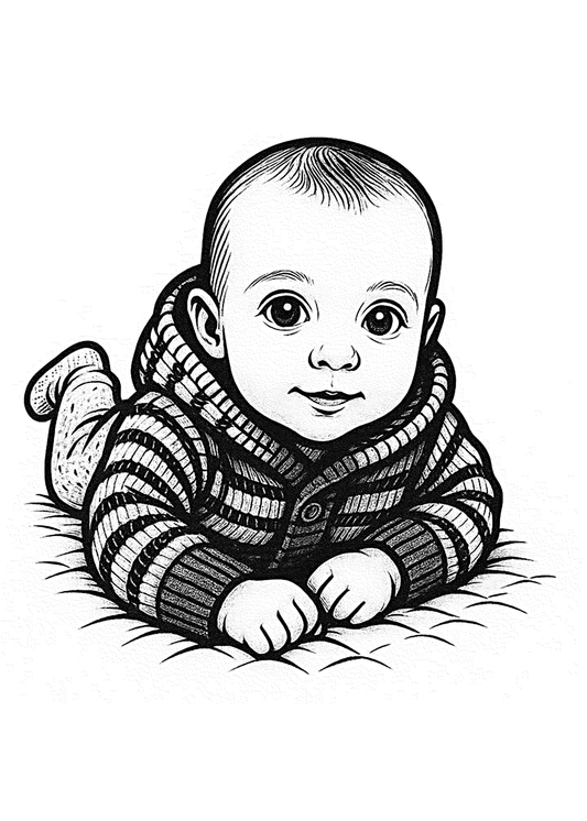 Portrait souvenir illustré sur bois