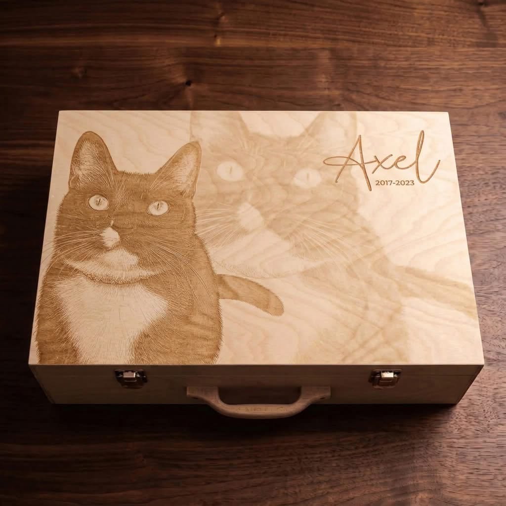 Valise commémorative pour les souvenirs des animaux de compagnie comme les chats.