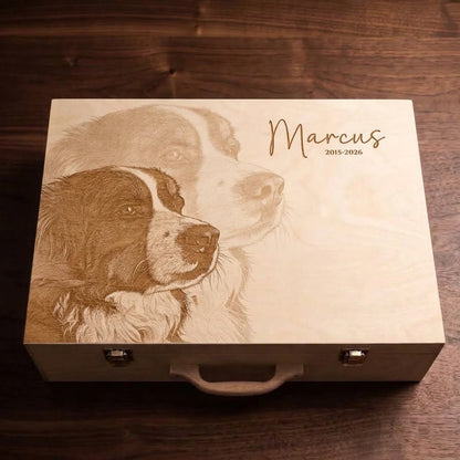 Valise commémorative pour les souvenirs des animaux de compagnie comme les chiens.