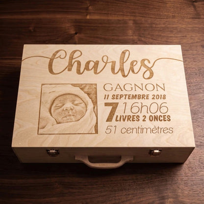 Valise de naissance: photographie personnalisée