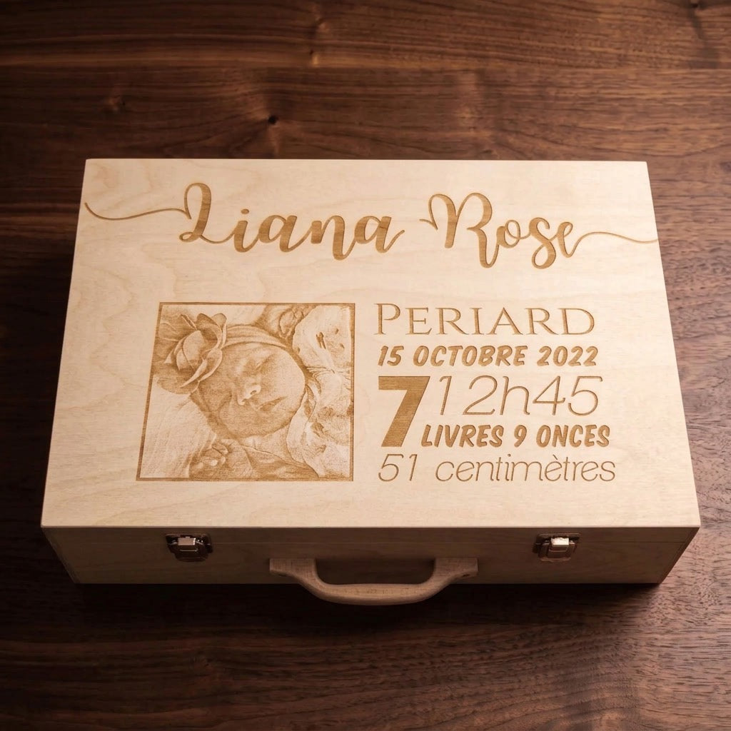 Valise de naissance: photographie personnalisée